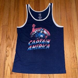 Marvel Comics Captain America 🇺🇸 Blue and White Tank Top